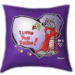 I Love You Babe Glow In The Dark Pillow